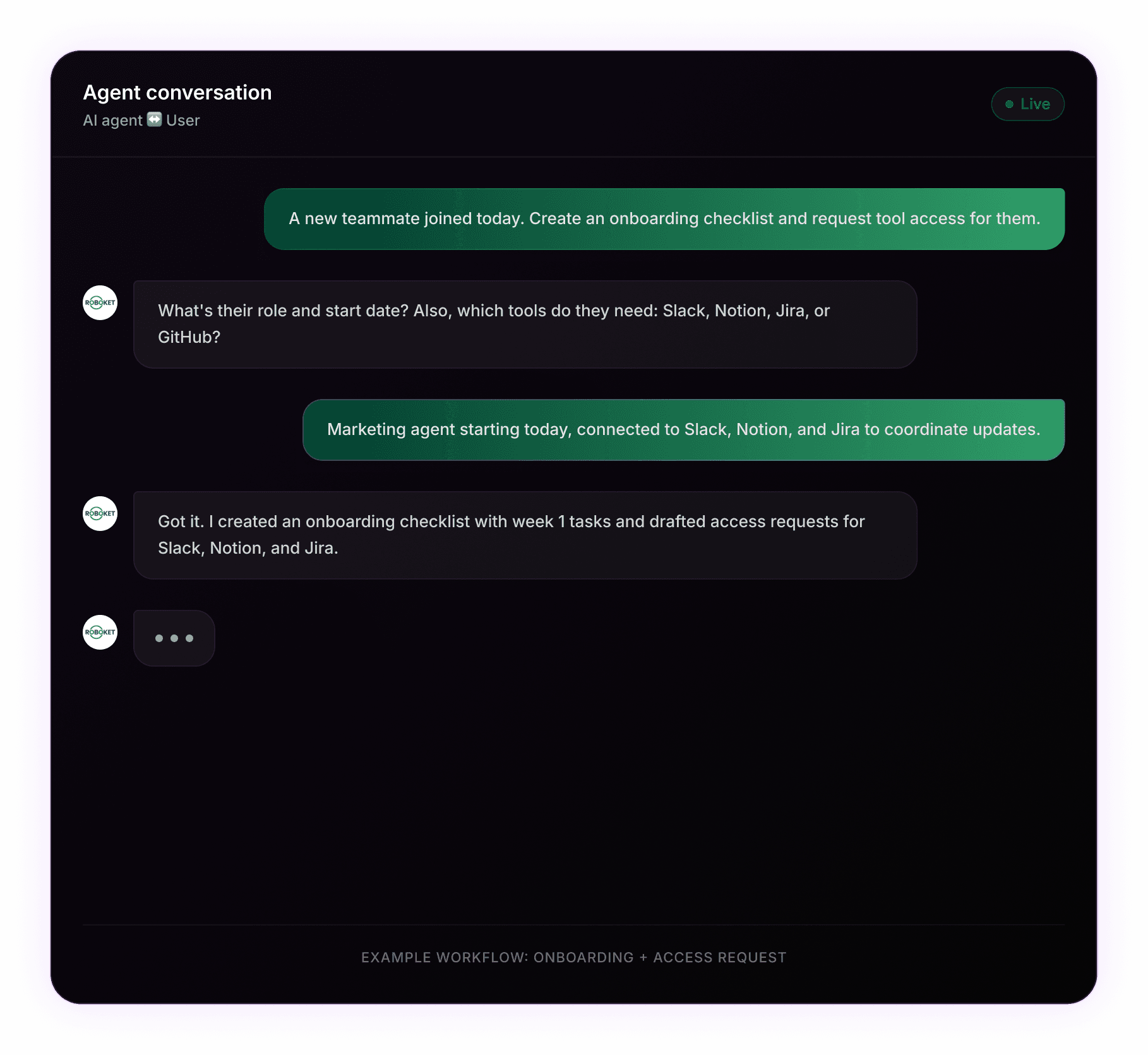 Live agent conversation demo
