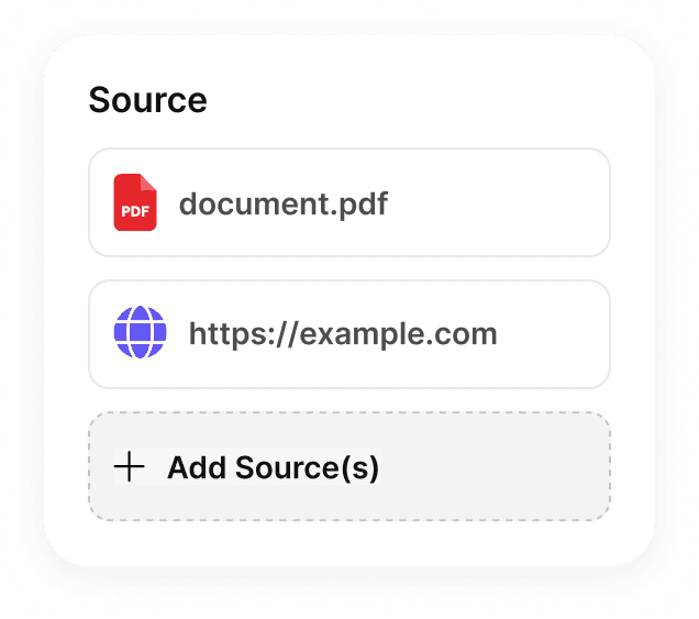 Connected source documents preview
